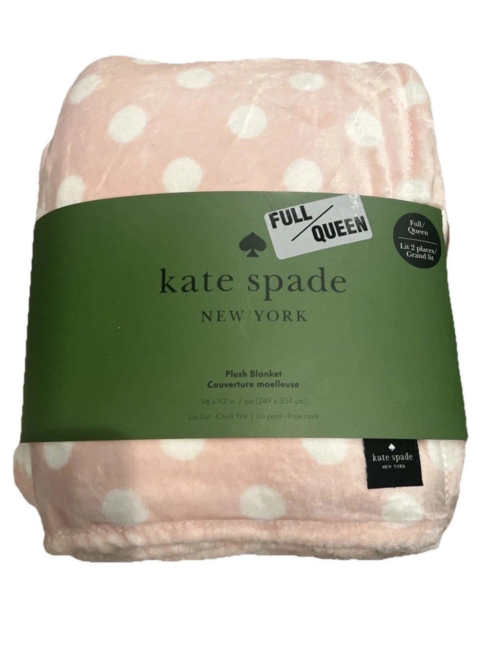 kate spade pink with white polka dots full/queen